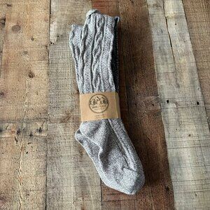 Marley Lilly Women's Set of 2 Pack of Duck Boot Sock in Brown Black Cable Knit